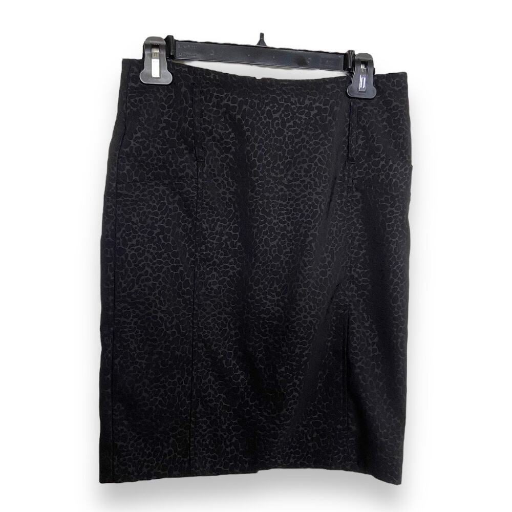 Tracy Evans Limited Womens Skirt Size 5‎ Black Leopard Animal Print Pencil